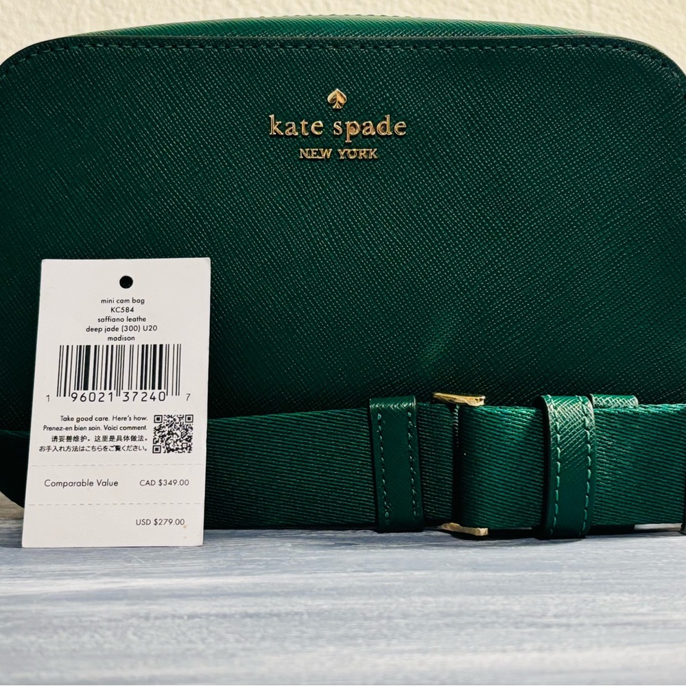 Kate Spade | Madison Mini Camera Bag | Saffiano Leather | Deep Jade